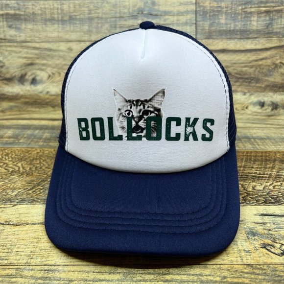 Bollocks Mens Trucker Hat Navy Snapback Sex Pistols 80s 90s Throwback Ball Cap - Picture 2 of 8